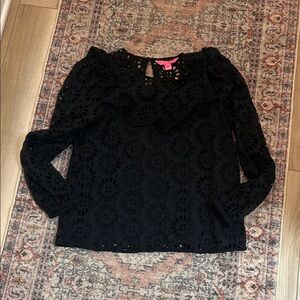 Lilly Pulitzer Elegant Black eyelet Blouse